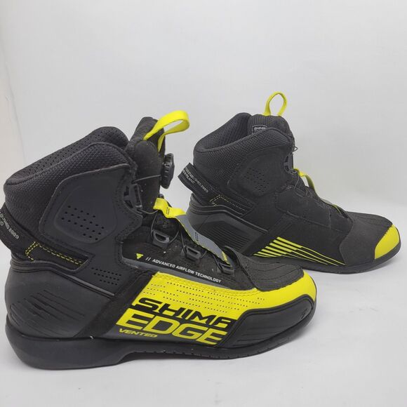 Shima Edge Mens Vented Black And Yellow Motorcycle Shoes Size US 9.5 EUR 42 main image 7